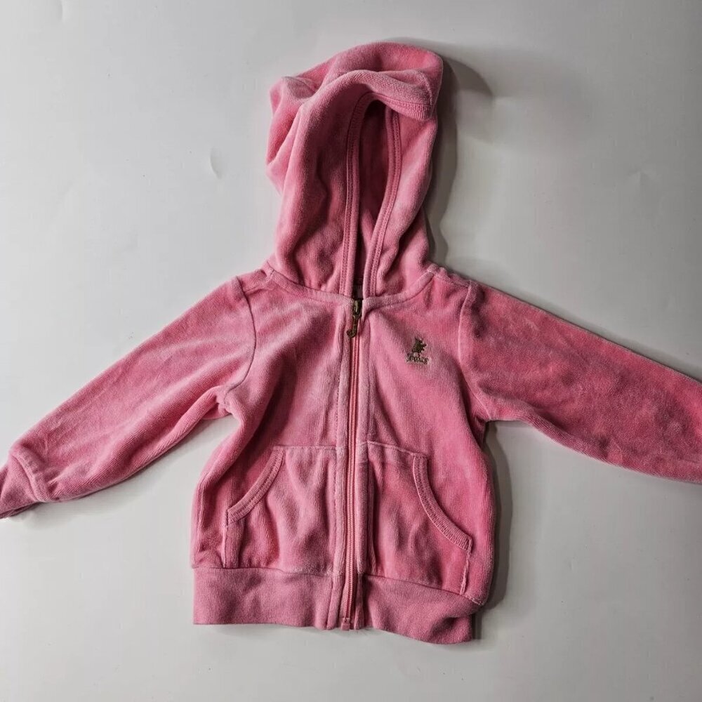 Y2k Juicy Couture Pink Baby 6/12 Months Full Zip Hoodie Scottie Dogs